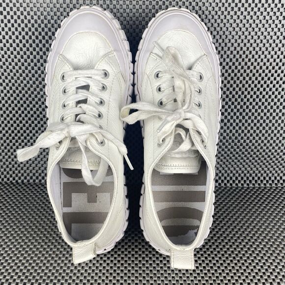 Diesel S-Hanami Sneakers Womens Size 7 White Leather Low Top Platform Lace Up - Picture 7 of 13